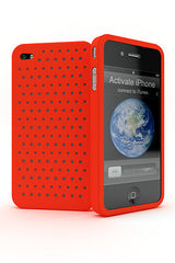 Cygnett - Red - Molecule - Perforated Silicon Case for iPhone4/iPhone 4s